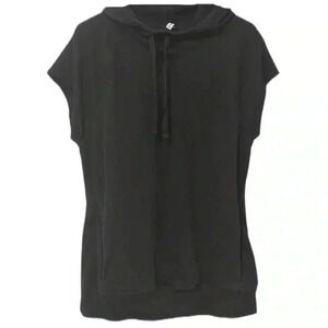 Z by Zella Sleeveless Hoodie White Stripe Horizontal on the Back of Medium Top